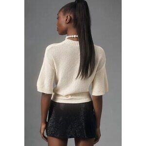 Anthropologie Short Sleeve Knit Top ~ Size M ~ Ecru Color ~ Versatile ~ Like New